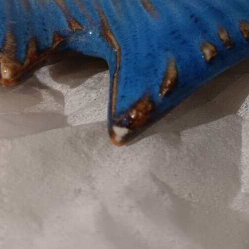 Set of 2 Glazed Tropical Blue, Brown, Tan, Fish Candle Holders, - Afbeelding 14 van 20