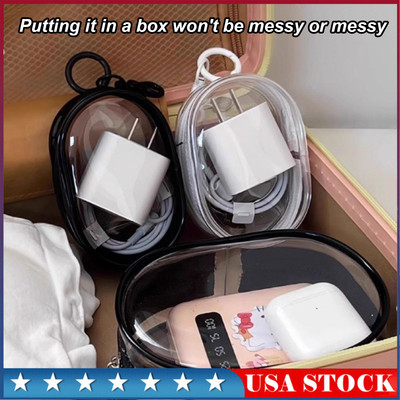 Data Cable Charger Charging Storage Box,Portable Headphone Storage Box +KeyChain
