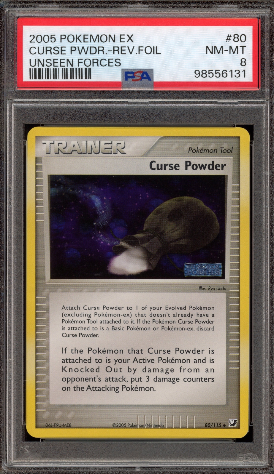 Pokemon Curse Powder EX Unseen Forces Reverse Holo #80 PSA 8