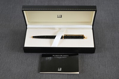 Alfred Dunhill Gemline Kugelschreiber schwarz und gold UNBENUTZT