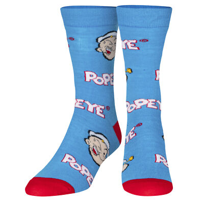 Crazy Socks Popeye Fun Print Novelty Crew Socks for Men