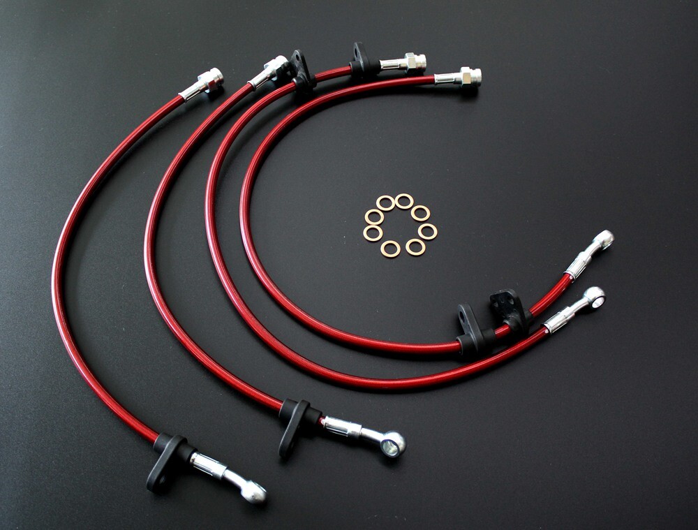 Red Stainless Steel Brake Lines Fit Acura Integra 94-01 Honda