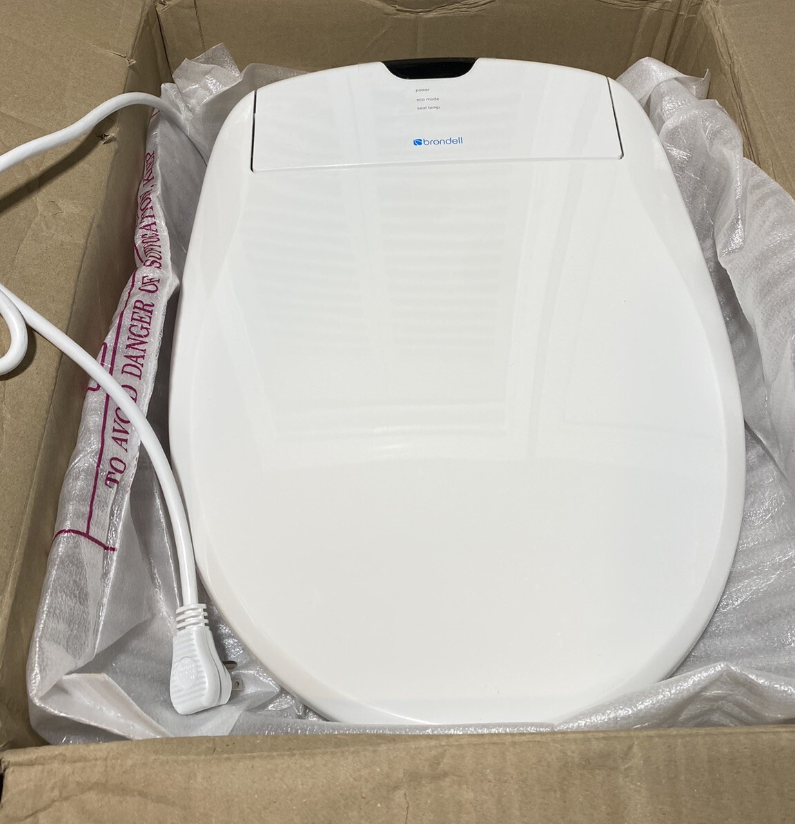 Brondell S1400SW ELONGATED Luxury Electric Remote Bidet Toilet Seat