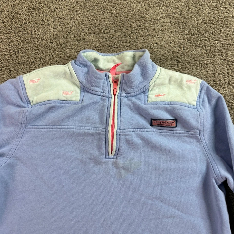 Camisa Pullover Oveja Vineyard Vines Niñas XL Azul Fiesta Ballena Colorblock LEER Foto 3 de 4