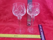 2 PINWHEEL by BOHEMIAN CRYSTAL CRYSTALEX small balloon wine glass 8 1/2"