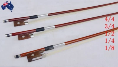 Adjustable Acoustic Wooden Violin Bow 4/4; 3/4; 1/2; 1/8 ;1/4 Real Horse Hair AU - image 1 of 4