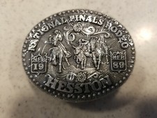 Vintage Hesston National Finals Rodeo 1989 belt buckle Adult Size