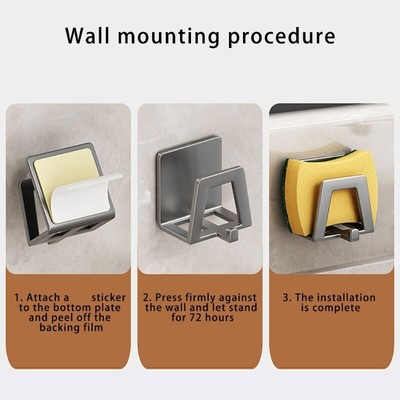 Self Adhesive Sink Shelf Kitchen Storage Rack for Organizing Dishes And Utensils