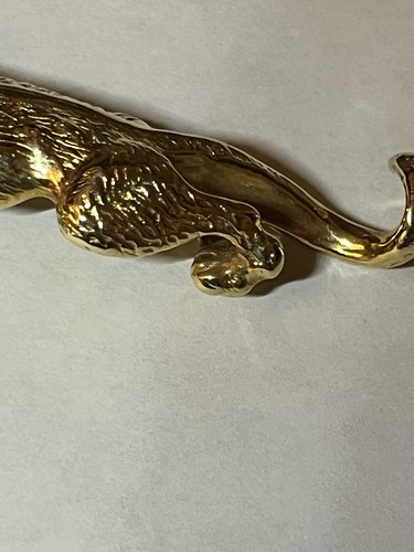 Vintage 14K Yellow Gold Panther Slider Pendant With Ruby Eyes 8.69 Grams - Picture 5 of 18