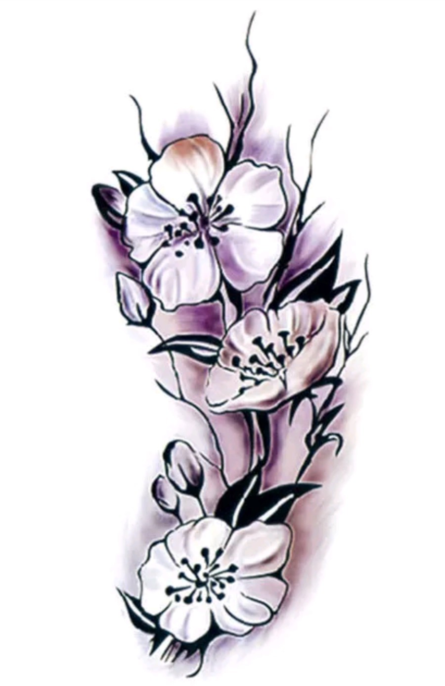 Temporary Tattoo #72 Poppies Flowers Body Art Removable Waterproof Arm Legs  Back | eBay