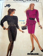LOVELY VTG 1980s DRESS Sewing Pattern 8-10-12-14 UNCUT