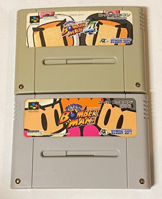 Nintendo Super Famicom Lot of 2 - Super Bomberman 1 & 4 - ELcx872