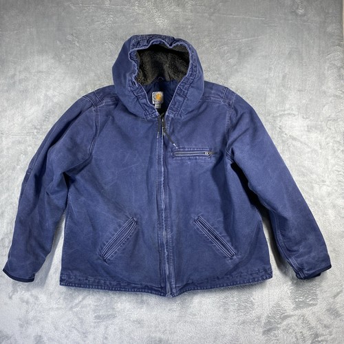 Carhartt Duck Jacke Sherpa gefüttert Damen Größe XXL 20 Faded Distressed 104292 - Bild 1 von 17