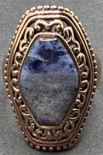 Barse Ring Size 10 Bronze and Sodalite