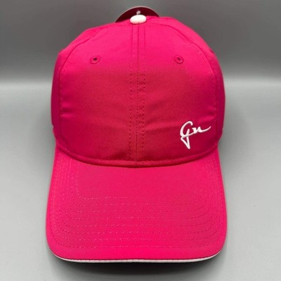 Greg Norman Golf Hat Men Pink White Embroidered Strap Back Cap New