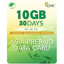 30-Day Japan SIM Card 10GB High-Speed 5G/4G LTE Unlimited Data Travel Data