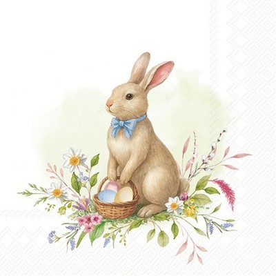 20 Servietten Easter Friend Hopper Hase Ostern Blumen Garten Ostereier 33x33cm
