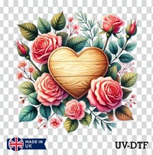 Floral Heart UV DTF Sticker - Glass Laptop Tumbler Wall Cup bm218