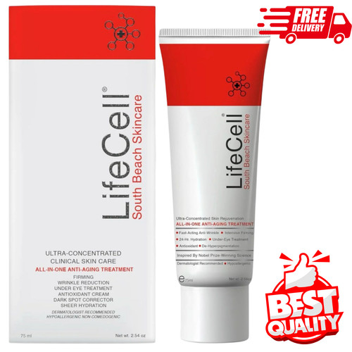 LifeCell South Beach Skincare Anti-Aging Treatment 75ml 2.54oz New