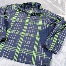 Zero Restriction Tour Series Mens Large Golf Windbreaker Pullover Plaid READ 