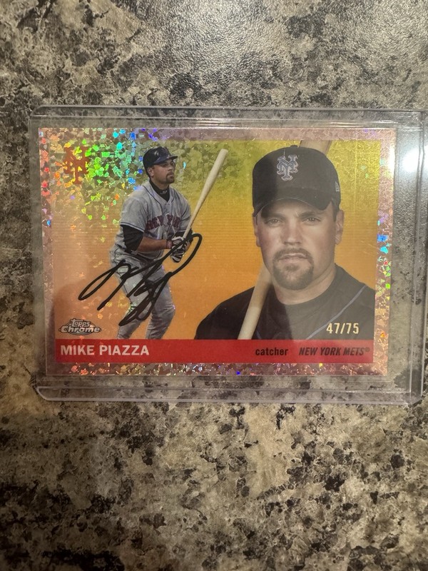 Topps Chrome Mike Piazza New York Mets #465 Serial Numbered /75