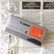 Canon Focusing Screen E Grid mat Type D for EOS 620,650 English Manual in Box