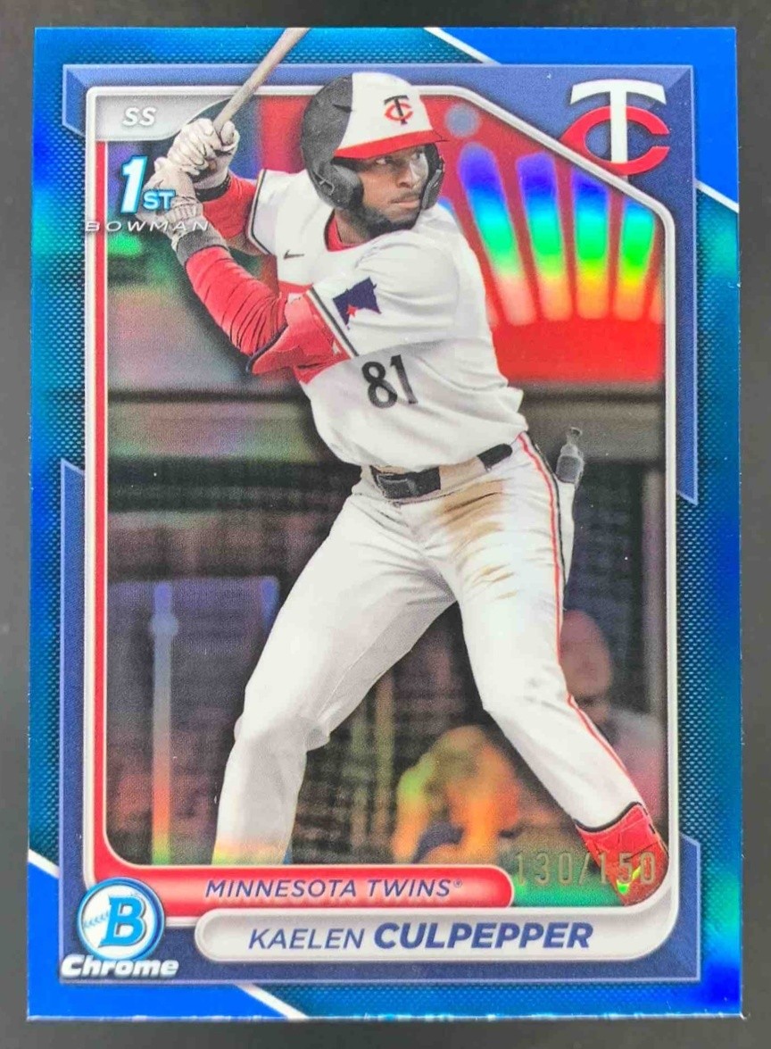 Kaelen Culpepper 2024 Bowman Draft Chrome Blue Refractor 1st Prospect Twins /150