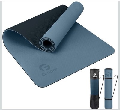 Gruper Yoga Mat Non Slip Eco Friendly Fitnes Exercise Workout Mat Pilates Strap