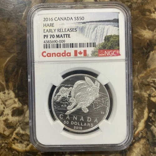 2016 Silver $50 Canada Hare Rabbit Proof NGC PF 70 Matte EARLY RELEASES ER