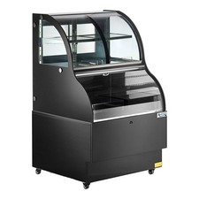 35 3/8" Black Curved Dual Service Refrigerated Air Curtain Merchandiser - 115V