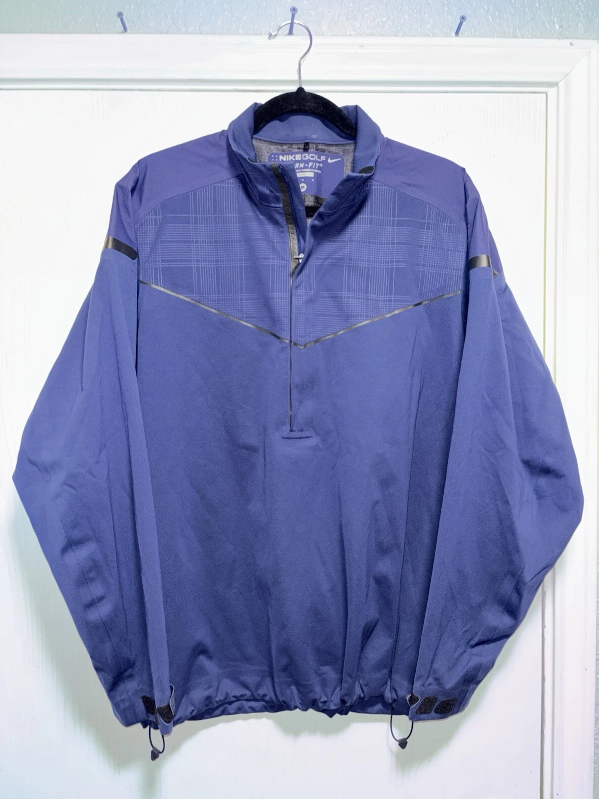 NIKE GOLF STORM-FIT 10 WATERPROOF 1/4 ZIP Blue JACKET Medium 416273-440