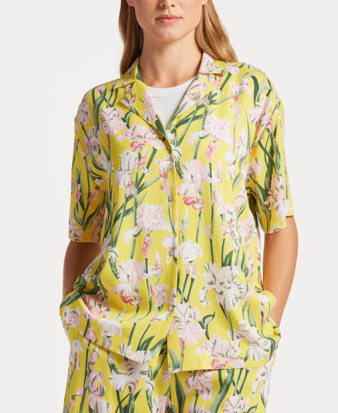 Gant Bluse Gelb Blumen Gr. 36 Damen Hemdbluse Floral Lyocell Tencel 4300207-image
