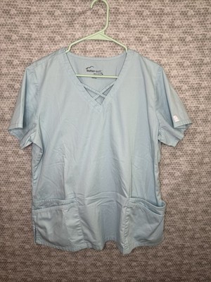 Buttersoft Light Blue Large Stretch Scrub Top