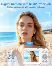 5K DIGITAL CAMERA, 80MP DUAL SCREEN AUTOFOCUS VLOGGING CAMERA, 18X ZOOM HOOROLA