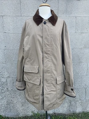 VTG Polo Ralph Lauren Oilcloth Waxed Sz L Corduroy Chore Coat Barn Field Jacket