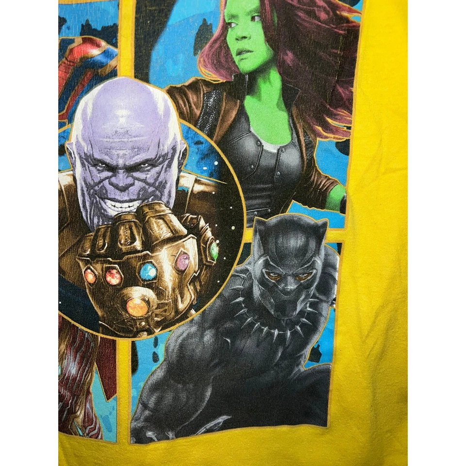 Camiseta Top Juvenil Marvel Avengers Infinity War Amarillo Gráfico Superhéroe Camiseta Niño XL Foto 4 de 4