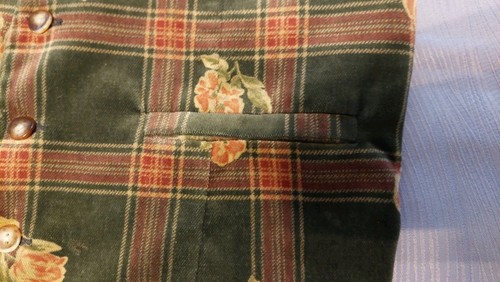 Liz Claiborne Vintage Floral Plaid Tartan Romantic Velvet Vest Womens Petite S - Picture 4 of 11