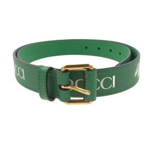 Gucci 702277 U4DBT 3739 ADIDAS logo imprimé boucle ceinture cuir or occasion LIFE 0