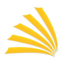 25Pcs 4 Inch Arrows Vanes Left Wing Arrow Feather Turkey Fletching, Yellow