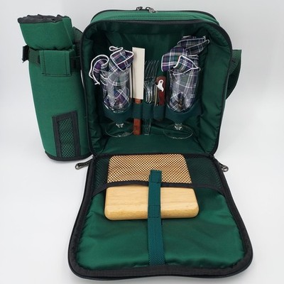 Picnic Time Wine Cheese Caddy Cooler Tote Cutting Board,Corkscrew,Glasses Knife