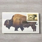 2026 American Bison Buffalo USA Forever Stamp First Day Cover Boston FDC Snow