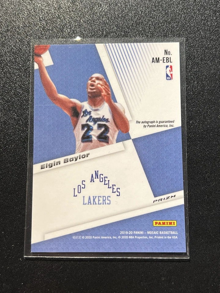 Elgin Baylor 2019-20 Panini #AM-EBL Mosaico Autógrafos Mosaico Automático Foto 2 de 2
