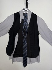 Men  s 4 Piece Vest Suit Dress Shirt Tie Vest Pants Wedding Prom Party Outfit Set