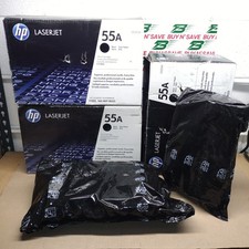 Lot of 4 - HP 55A CE255A Black Print Cartridges - Read Ad - Open Box