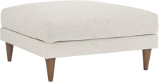 EEI-6481-HEI Zoya down Filled Overstuffed Ottoman, Ivory Fabric