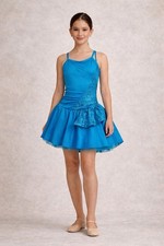 Weissman Blue Sequin Dance Costume Adult Small SA Lyrical Jazz Tulle Skirt