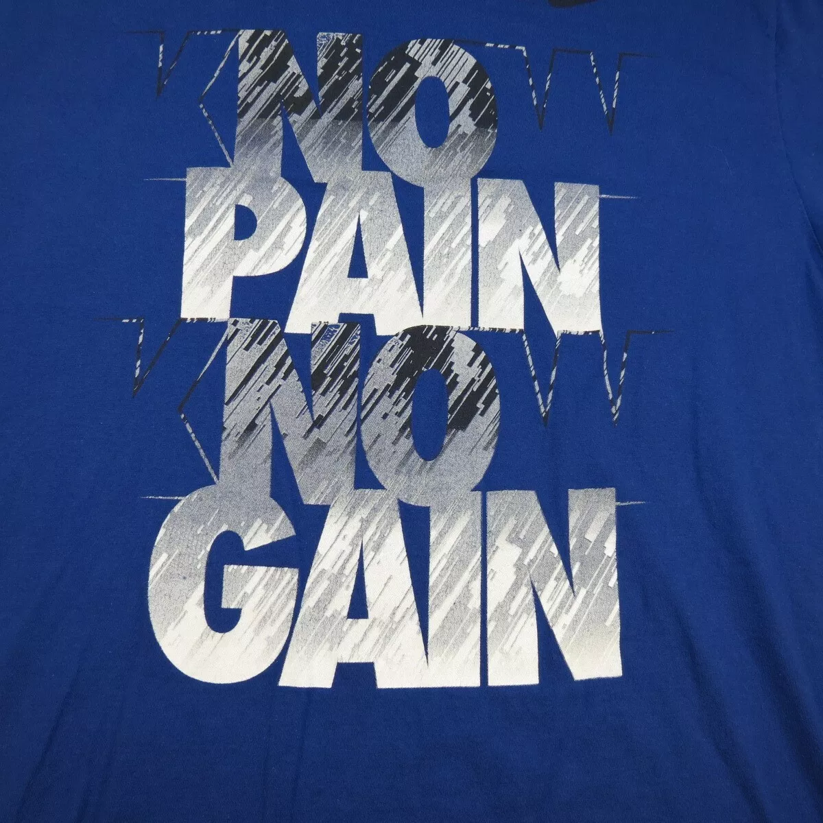 NIKE NO PAIN NO GAIN ATHLETIC TEE T SHIRT Mens XL Blue