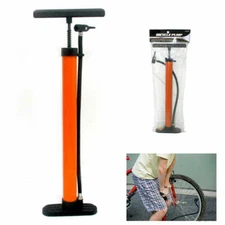 Bicycle Floor Pump Metal Hand Foot Air Bike Tire Shrader Valve 60 PSI 19" New !