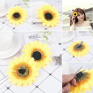 2x Women Sunflower Hair Clip Barrette Hawaiian Beach Wedding Party
