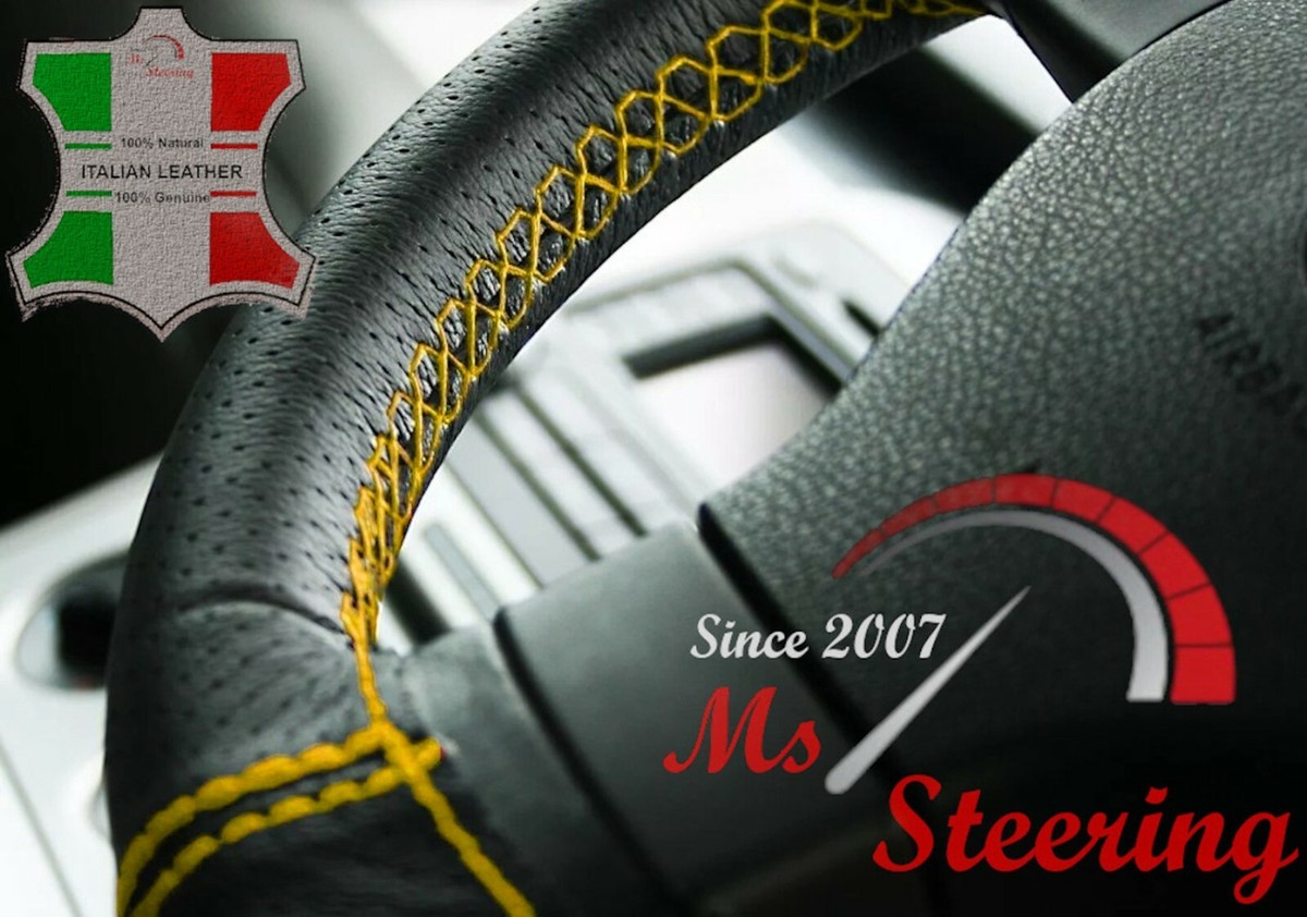FOR TOYOTA SCION TC 11-16 BLACK LEATHER STEERING WHEEL COVER BLACK STIT | UK